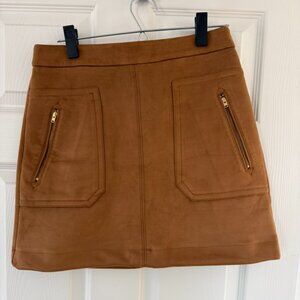 Loft Brown Suede Mini Skirt Size 4